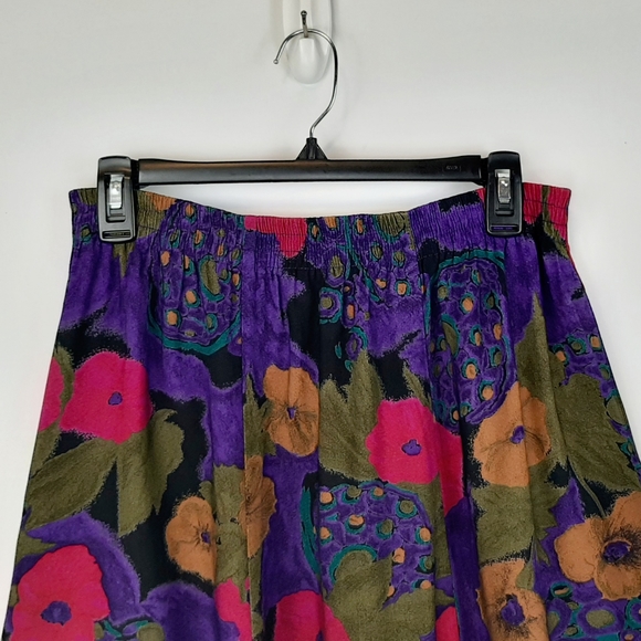 VTG Rebecca Stessens California Abstract Floral Midi Skirt Size Medium USA Made - Picture 4 of 12